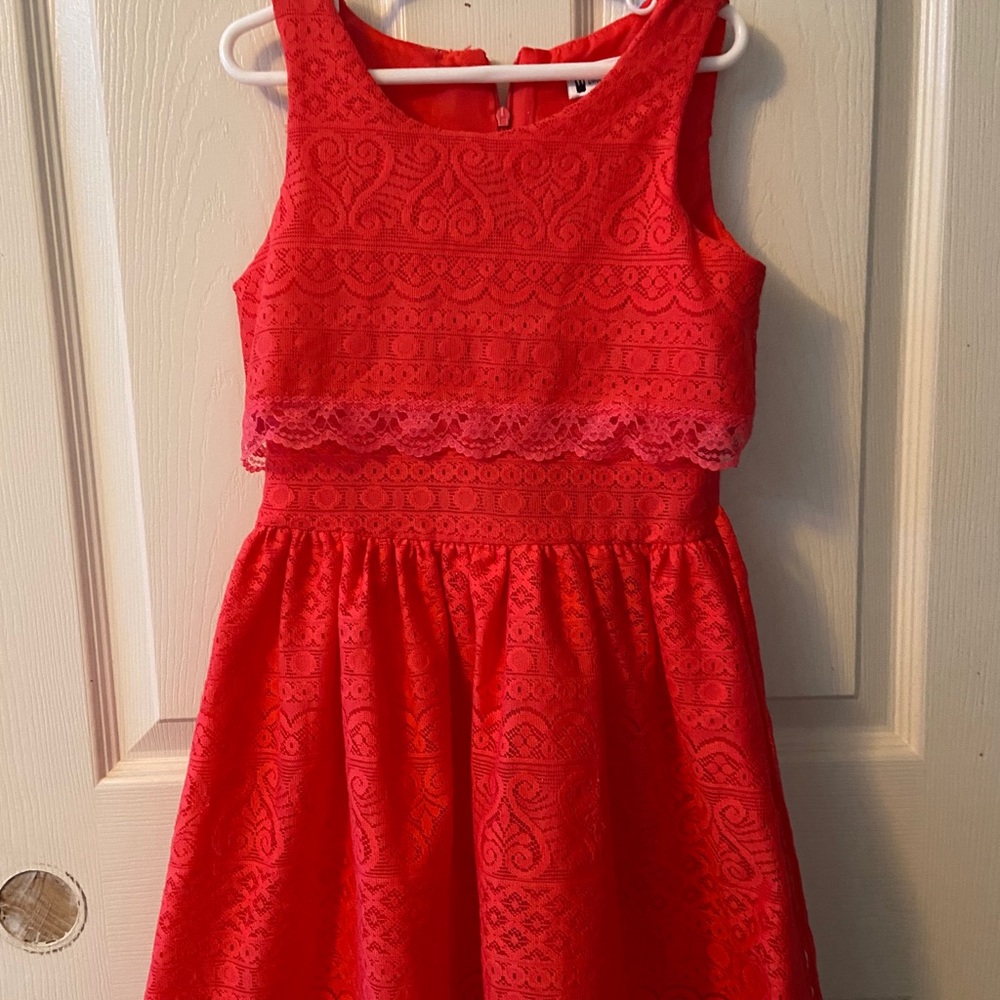 Pink dress.
